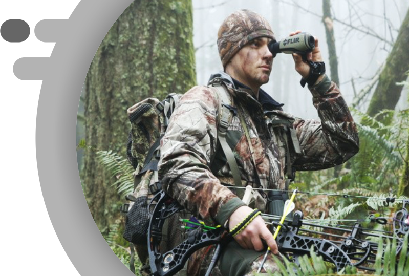 Soldier with FlIR Tactical and Outdoor Vision Cameras and Scopes